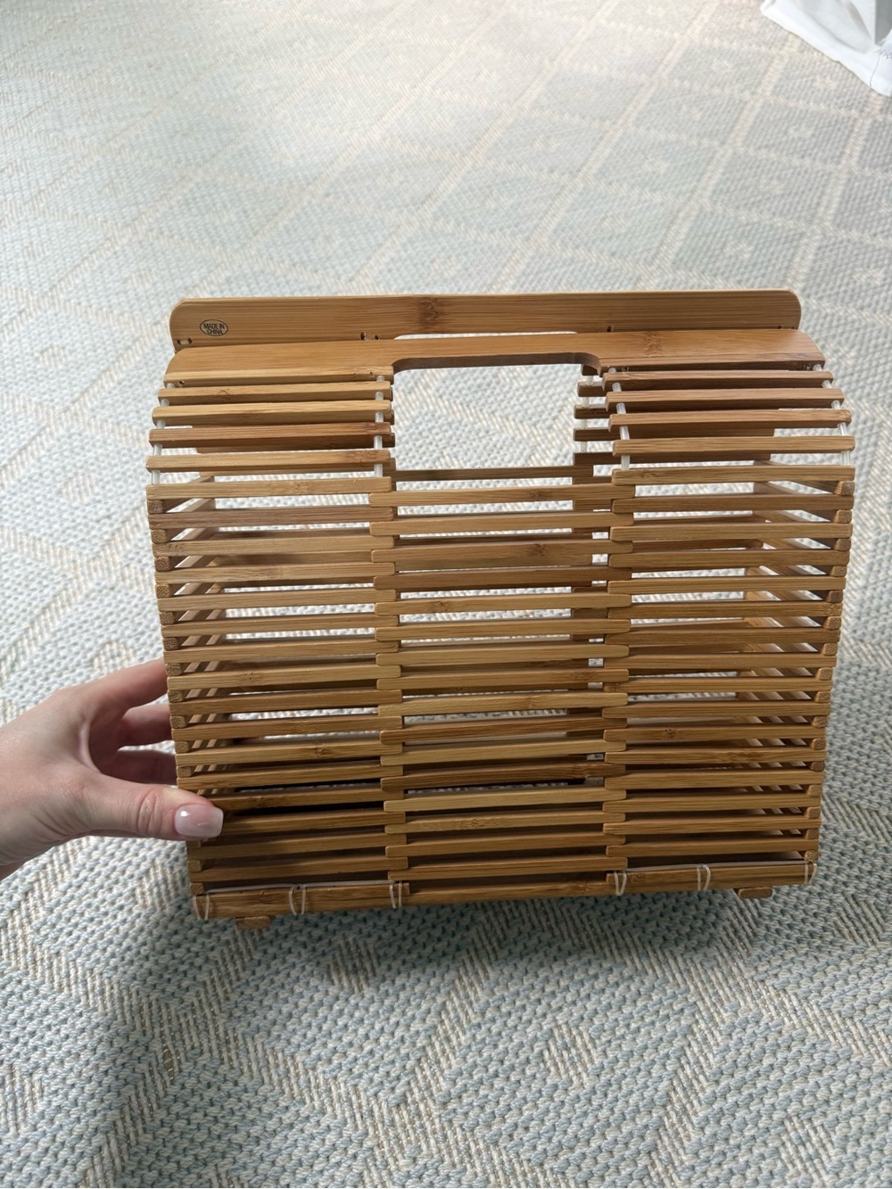 LF Bamboo Slatted Handbag in Natural Tan